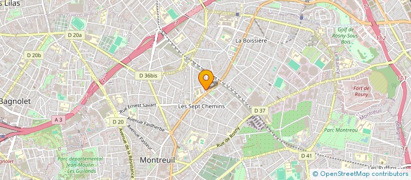 localisation de l'entreprise VTC PARIS-NORD à MONTREUIL