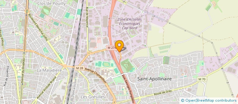 localisation de l'entreprise VTR COTE D'OR à SAINT-APOLLINAIRE