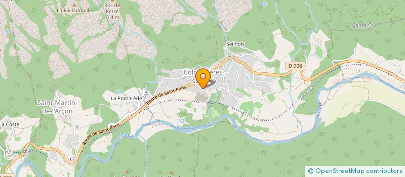 localisation de l'entreprise VTT CLUB DES HAUTS CANTONS à COLOMBIERES-SUR-ORB
