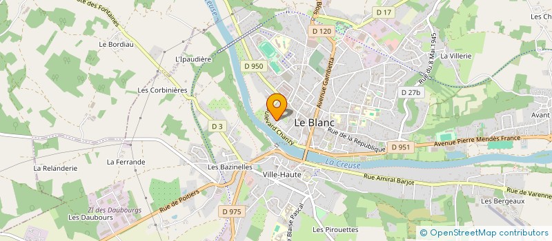localisation de l'entreprise VV MUSIC à LE BLANC