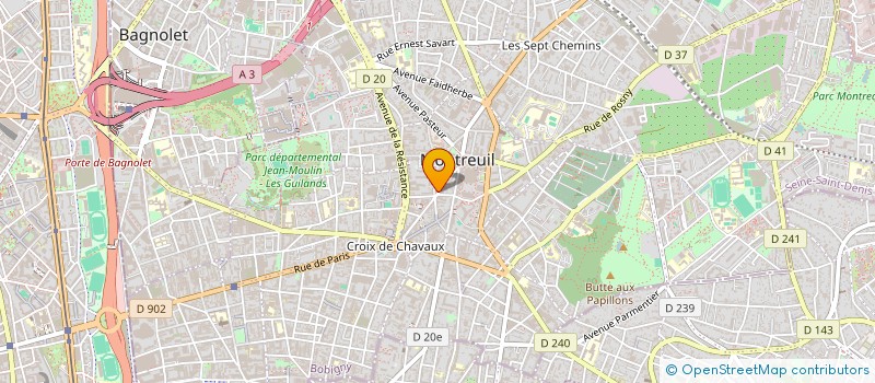 localisation de l'entreprise W -B PRODUCTION  MONTREUIL