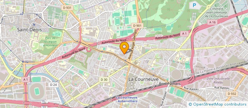 localisation de l'entreprise W.J. à LA COURNEUVE
