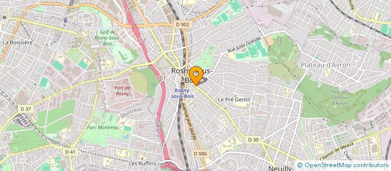 localisation de l'entreprise W.R. à ROSNY-SOUS-BOIS