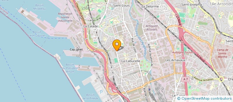 localisation de l'entreprise W.S à MARSEILLE
