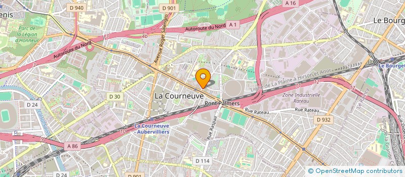 localisation de l'entreprise W.T à LA COURNEUVE
