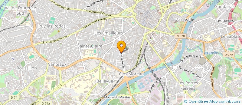localisation de l'entreprise W TEAM à LIMOGES