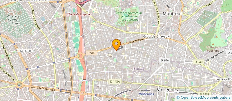 localisation de l'entreprise WALL STREET LTD à MONTREUIL