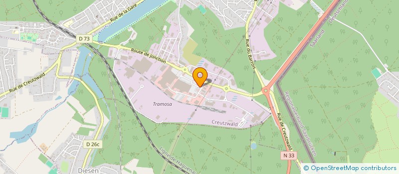 localisation de l'entreprise WARNDT-BOISSONS  CREUTZWALD