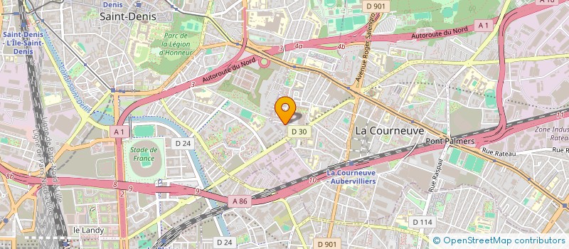 localisation de l'entreprise WB DISTRIB à LA COURNEUVE