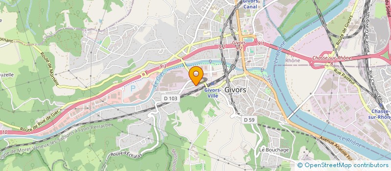localisation de l'entreprise WC AUTO à GIVORS