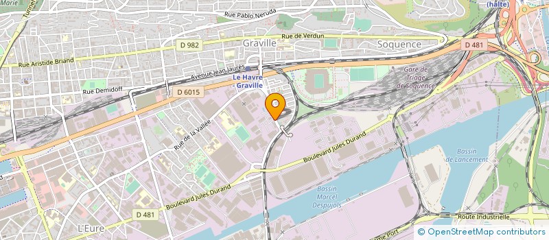 localisation de l'entreprise WD TRANSPORT à LE HAVRE