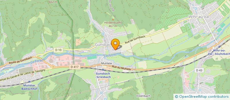 localisation de l'entreprise WEREY PLATRES ET STAFF à GUNSBACH