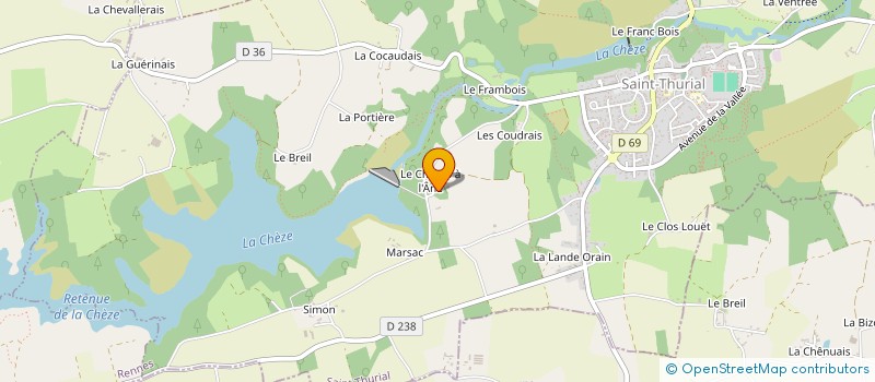 localisation de l'entreprise WEST CREA PAYSAGE  SAINT-THURIAL