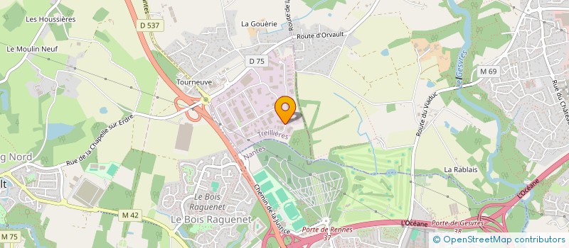 localisation de l'entreprise WEST ESPACE INNOVATION  TREILLIERES