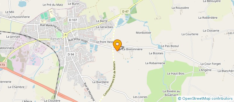 localisation de l'entreprise WICCA  RETIERS