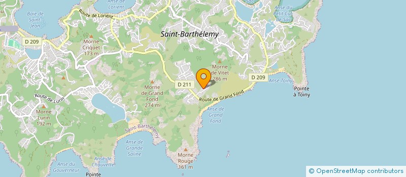 localisation de l'entreprise WIND ROSE à SAINT BARTHELEMY