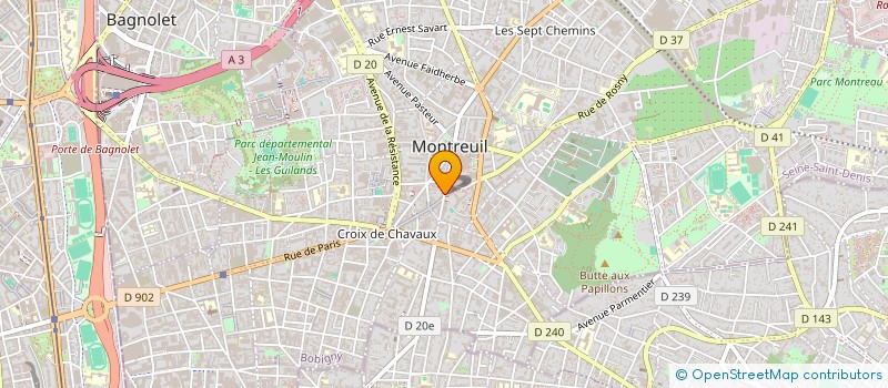 localisation de l'entreprise WISS 3 SPORTS à MONTREUIL