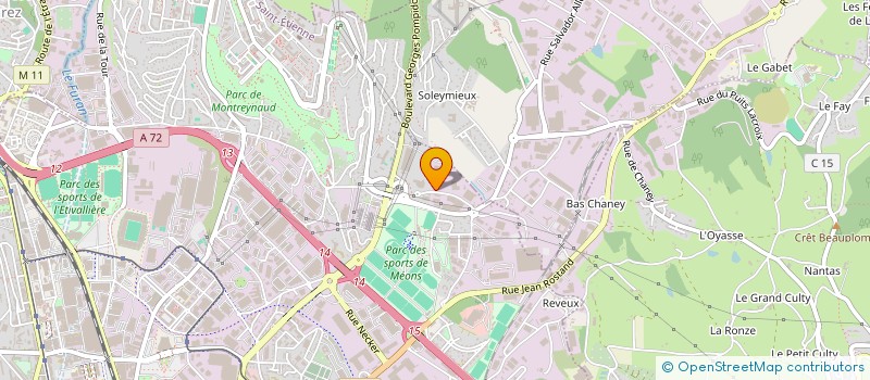 localisation de l'entreprise WOODTECHNO à SAINT-ETIENNE