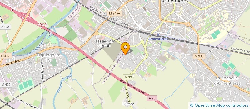 localisation de l'entreprise WOOLRO SARL  LA CHAPELLE-D'ARMENTIERES