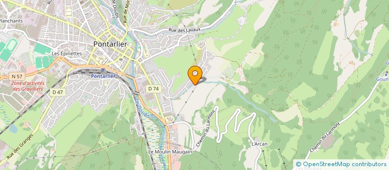 localisation de l'entreprise Y'A DE L'ELECTRICITE DANS L'AIR  PONTARLIER