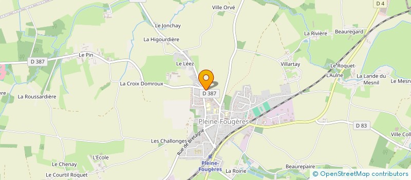 localisation de l'entreprise Y.A. SERVICES  PLEINE-FOUGERES