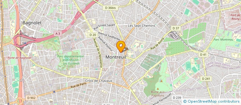 localisation de l'entreprise Y.B SERVICES à MONTREUIL