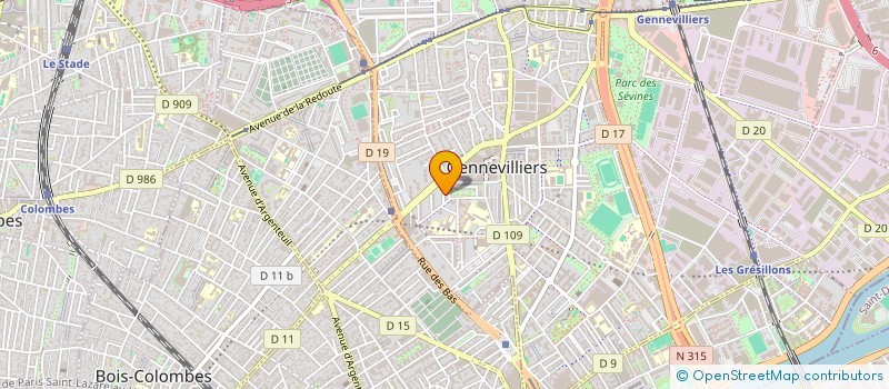 localisation de l'entreprise Y.B. TAXI à GENNEVILLIERS