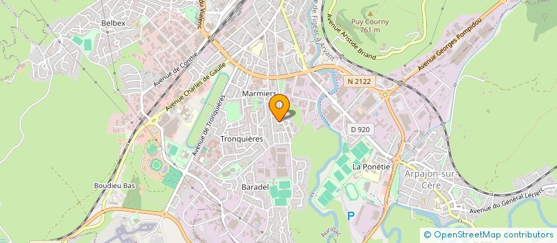 localisation de l'entreprise Y D ' COIFFURE à AURILLAC