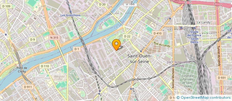 localisation de l'entreprise Y&J à SAINT-OUEN-SUR-SEINE