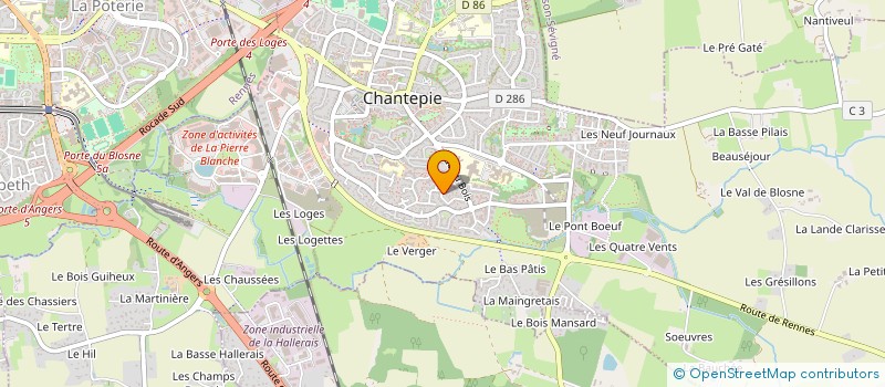 localisation de l'entreprise YAMEBO-PEUPLIER à CHANTEPIE