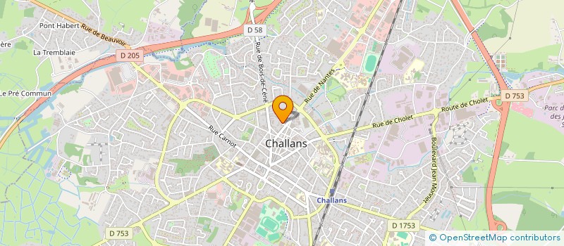 localisation de l'entreprise YANTHEL à CHALLANS