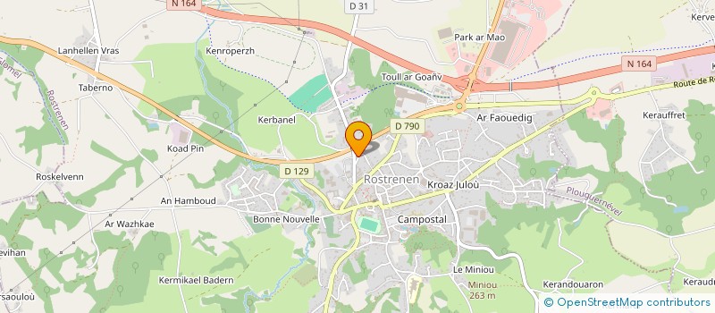 localisation de l'entreprise YANYVES à ROSTRENEN