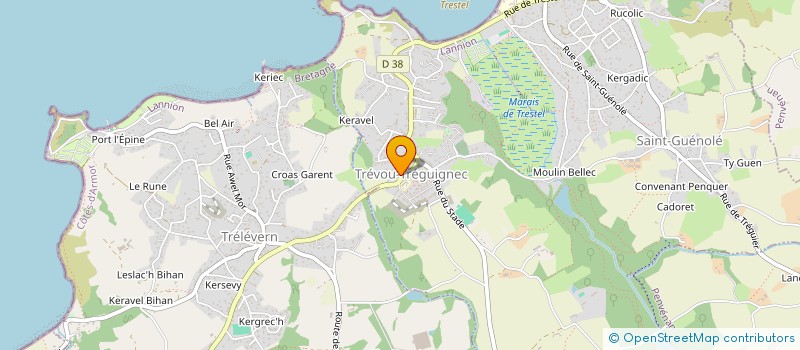 localisation de l'entreprise YAOUANKIS AN TREOU (LA JEUNESSE DU TREVOU)  TREVOU-TREGUIGNEC