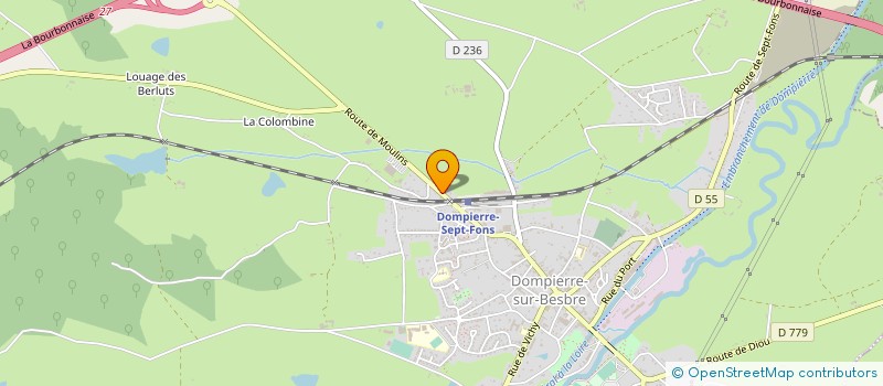 localisation de l'entreprise YB-SPORT à DOMPIERRE-SUR-BESBRE