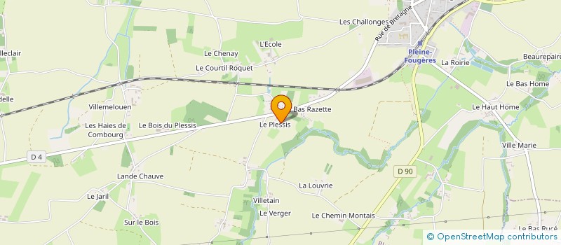 localisation de l'entreprise YCA LEBRETON  PLEINE-FOUGERES