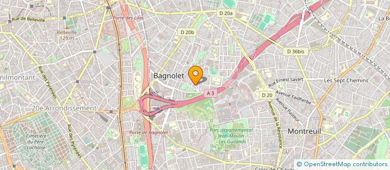 localisation de l'entreprise YDG PRODUCTION à BAGNOLET