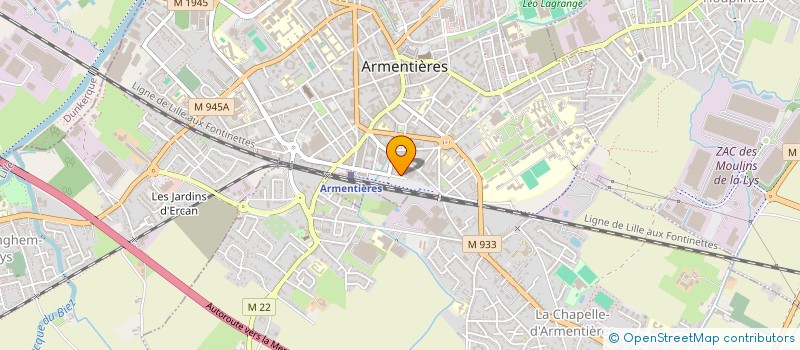 localisation de l'entreprise YEFOO PNEUS à ARMENTIERES