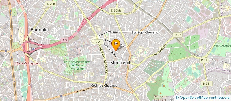 localisation de l'entreprise YETI PRODUCTIONS à MONTREUIL