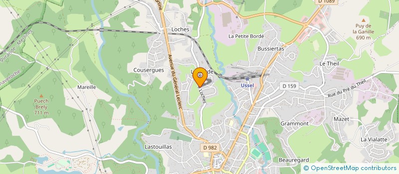 localisation de l'entreprise YILMAZ MACONNERIE  USSEL