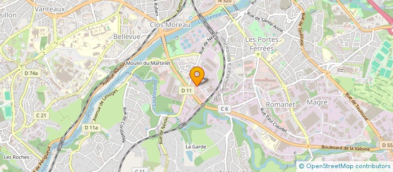 localisation de l'entreprise YIXI à LIMOGES