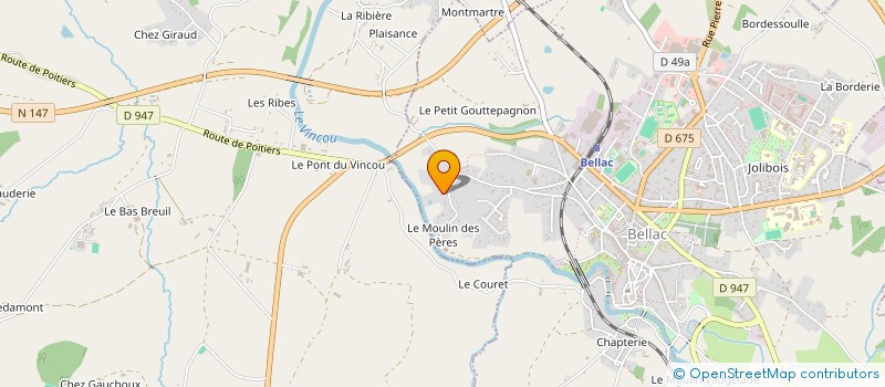 localisation de l'entreprise YOLAUR à BELLAC