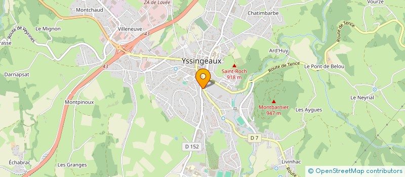 localisation de l'entreprise YSSINGEAUX PROJECT  YSSINGEAUX