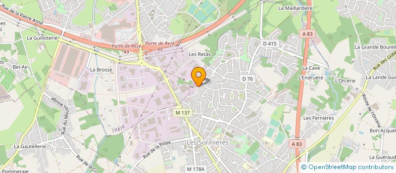 localisation de l'entreprise YVET à LES SORINIERES