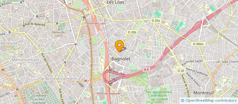 localisation de l'entreprise YVISA à BAGNOLET