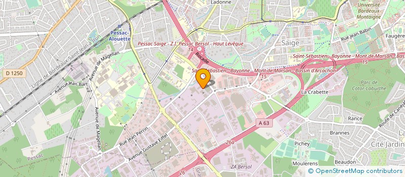 localisation de l'entreprise Z.A.S.  PESSAC