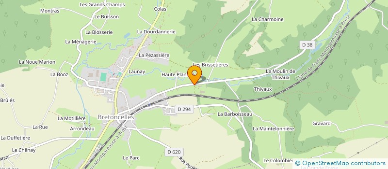 localisation de l'entreprise Z.Y.X à BRETONCELLES