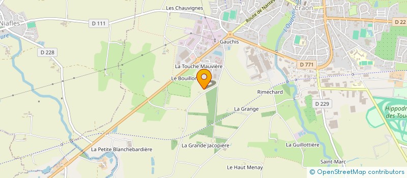 localisation de l'entreprise ZAC COUVERTURE à CRAON