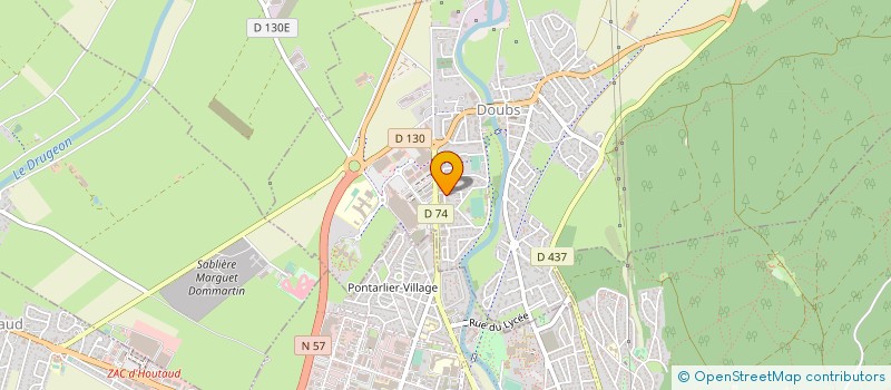 localisation de l'entreprise ZAHND FRERES COMMERCE DE BOIS à PONTARLIER