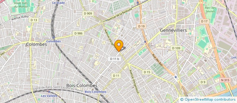 localisation de l'entreprise ZAK COIFFURE à BOIS-COLOMBES