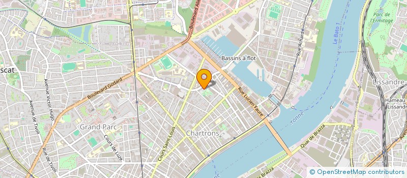 localisation de l'entreprise ZAK PRODUCTIONS (ZONE D'ACTIVITE KULTURELLE)  BORDEAUX